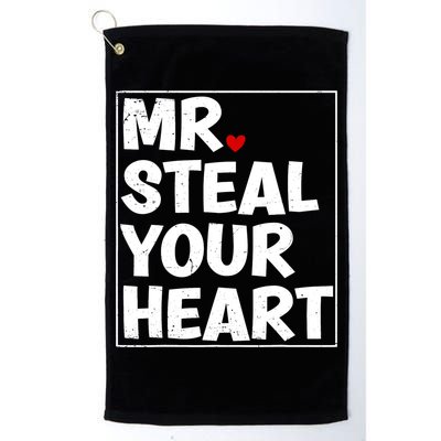 Funny Mr Steal Your Heart Valentines Day Golf Towel