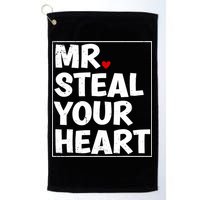Funny Mr Steal Your Heart Valentines Day Golf Towel