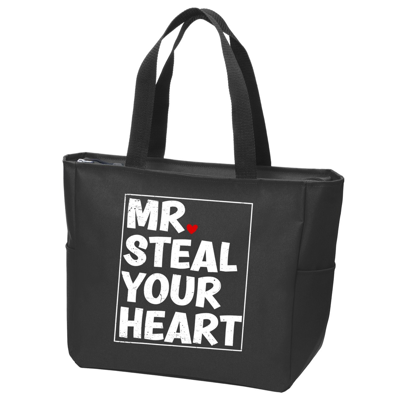 Funny Mr Steal Your Heart Valentines Day Zip Tote Bag