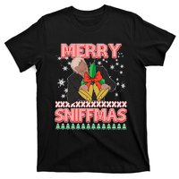 Funny Merry Sniffmas Xmas Anti Biden Ugly Christmas T-Shirt