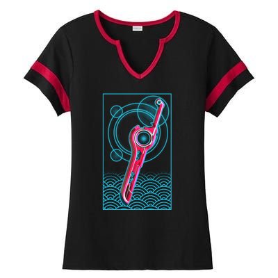 Futuristic Monado Sword Ladies Halftime Notch Neck Tee