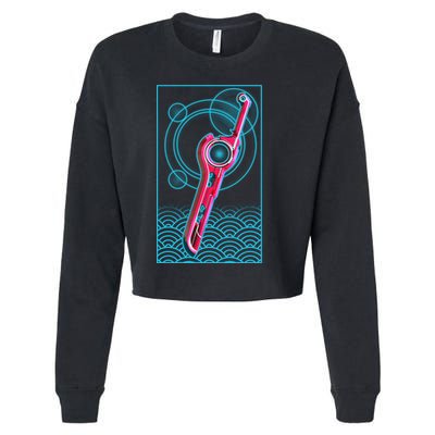Futuristic Monado Sword Cropped Pullover Crew