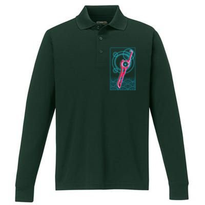 Futuristic Monado Sword Performance Long Sleeve Polo