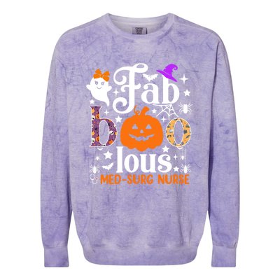 Faboolous Med Surg Nurse Great Gift Halloween Spooky Nursing Gift Colorblast Crewneck Sweatshirt