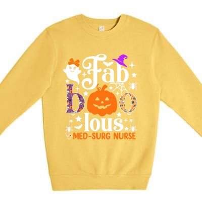 Faboolous Med Surg Nurse Great Gift Halloween Spooky Nursing Gift Premium Crewneck Sweatshirt