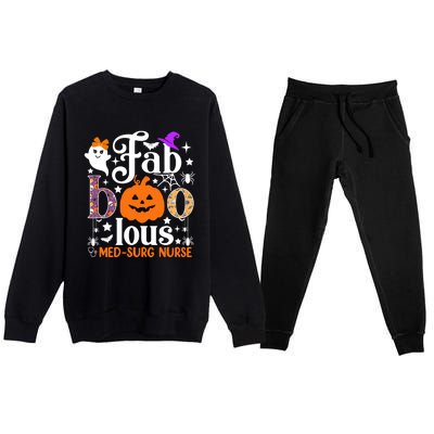 Faboolous Med Surg Nurse Great Gift Halloween Spooky Nursing Gift Premium Crewneck Sweatsuit Set