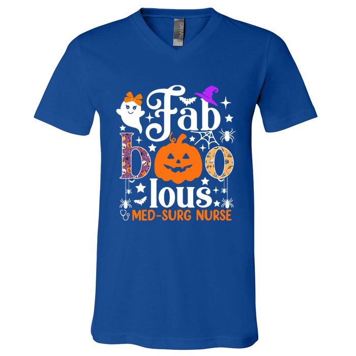 Faboolous Med Surg Nurse Great Gift Halloween Spooky Nursing Gift V-Neck T-Shirt