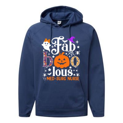 Faboolous Med Surg Nurse Great Gift Halloween Spooky Nursing Gift Performance Fleece Hoodie