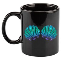 funny Mermaid Sea Shell Bra Costume 11oz C Handle Ceramic Mug