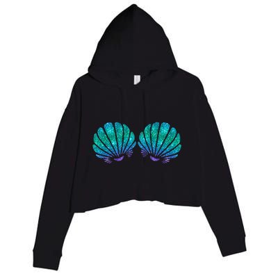 funny Mermaid Sea Shell Bra Costume Crop Fleece Hoodie