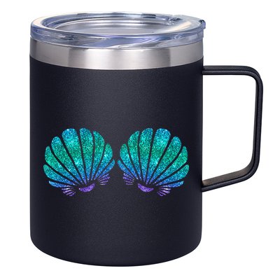 funny Mermaid Sea Shell Bra Costume 12oz Stainless Steel Coffee Mug