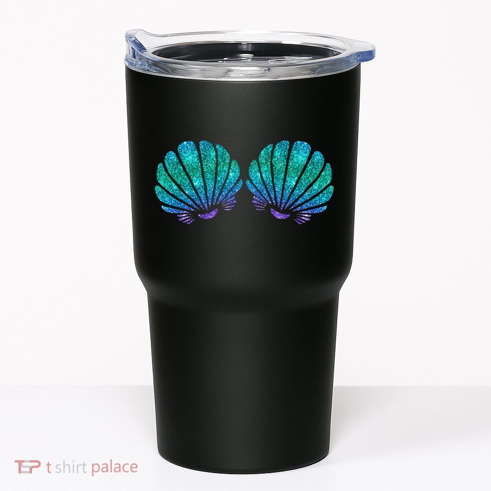 funny Mermaid Sea Shell Bra Costume Tumbler