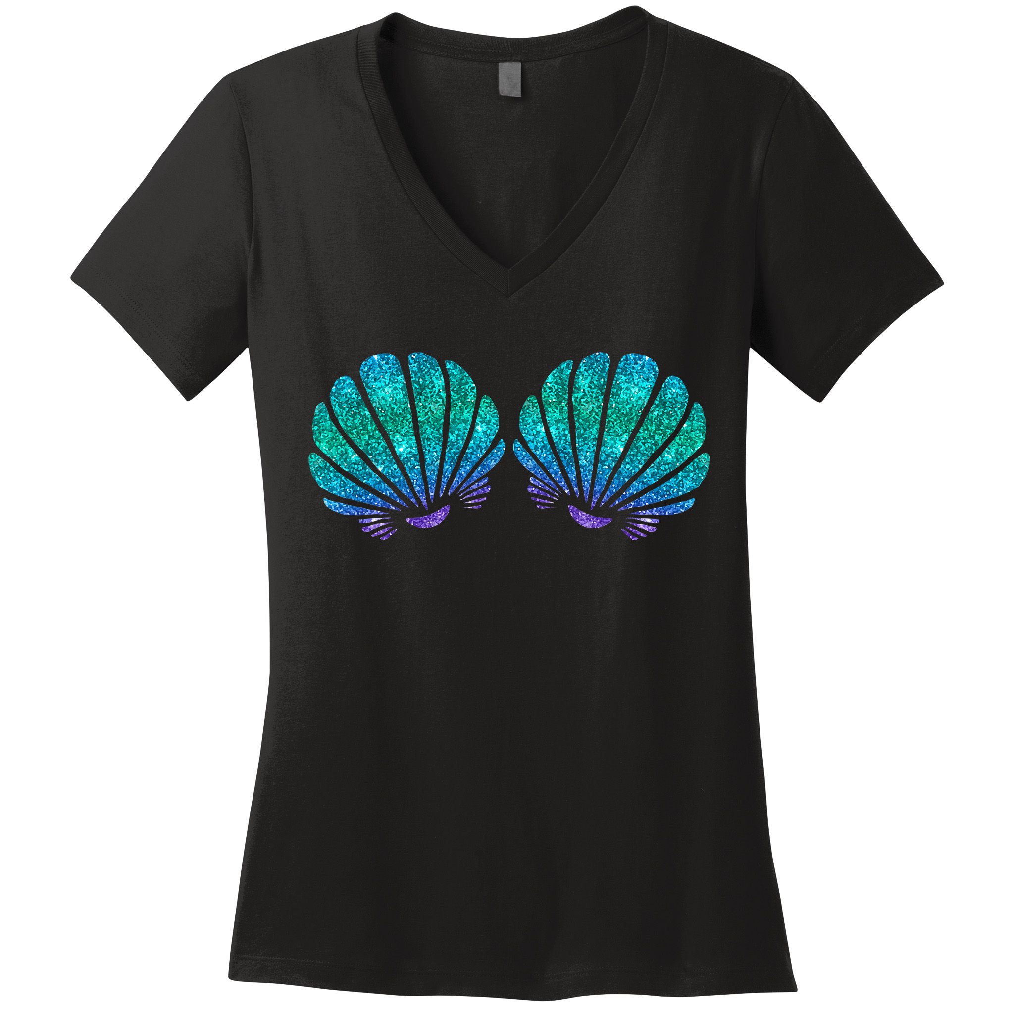 funny Mermaid Sea Shell Bra Costume Women's V-Neck T-Shirt