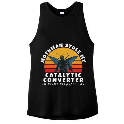 Funny Mothman Stole My Catalytic Converter Mothman Cryptid Ladies PosiCharge Tri-Blend Wicking Tank