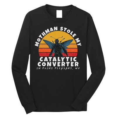 Funny Mothman Stole My Catalytic Converter Mothman Cryptid Long Sleeve Shirt