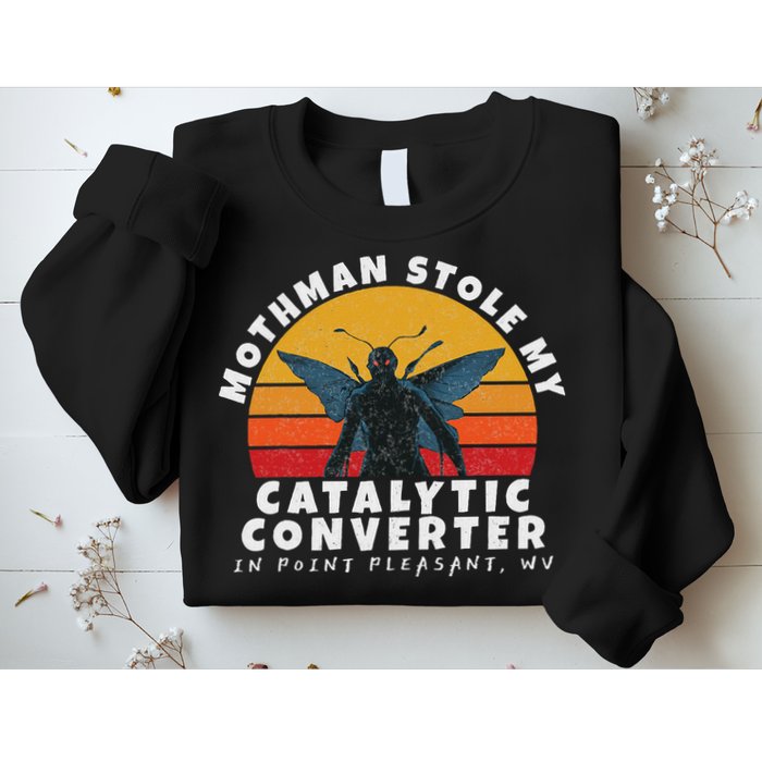 Funny Mothman Stole My Catalytic Converter Mothman Cryptid Sweatshirt