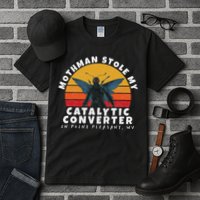 Funny Mothman Stole My Catalytic Converter Mothman Cryptid Tall T-Shirt