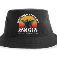 Funny Mothman Stole My Catalytic Converter Mothman Cryptid Sustainable Bucket Hat