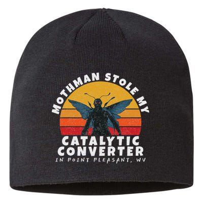 Funny Mothman Stole My Catalytic Converter Mothman Cryptid Sustainable Beanie