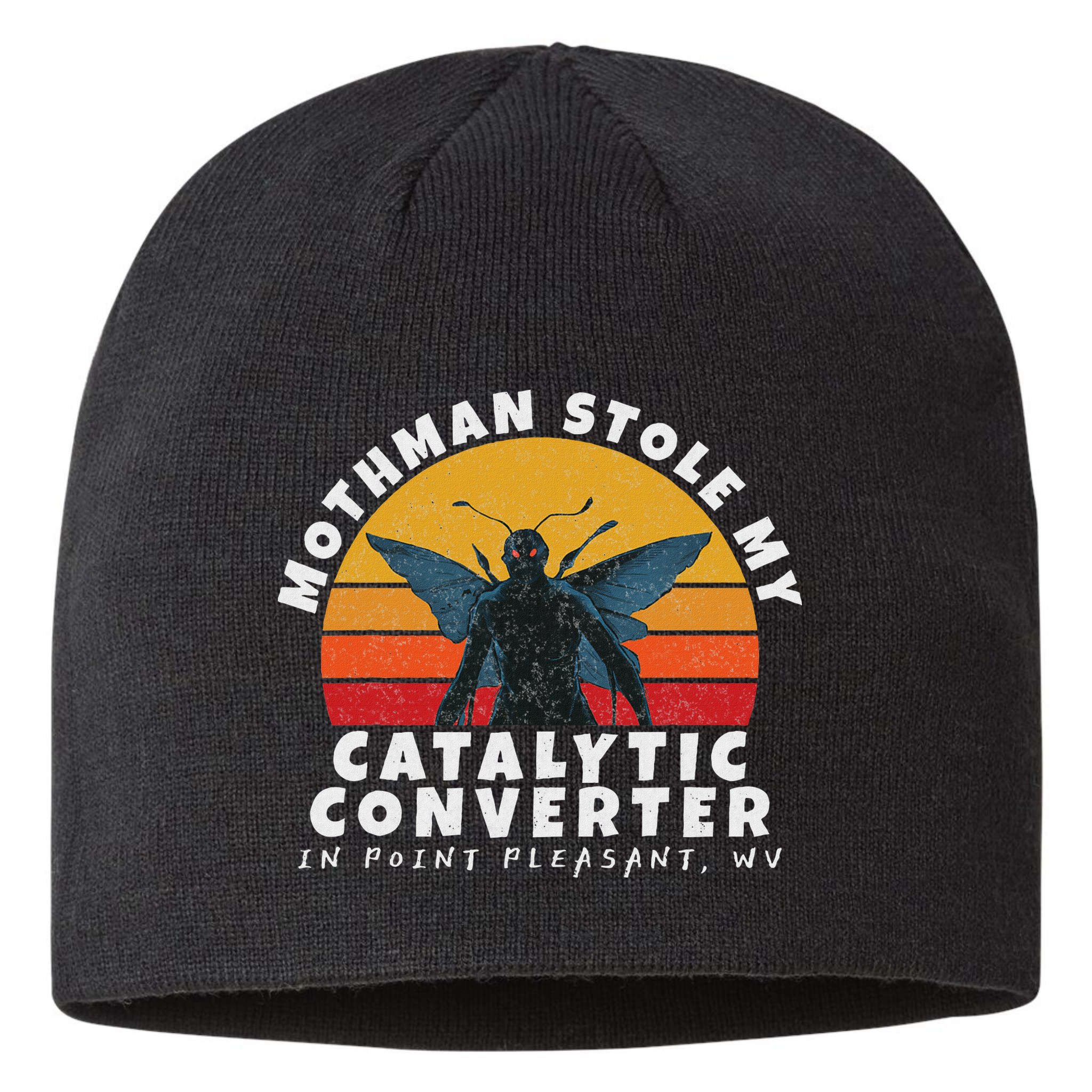 Funny Mothman Stole My Catalytic Converter Mothman Cryptid Sustainable Beanie