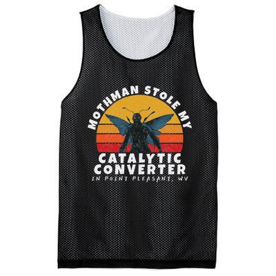 Funny Mothman Stole My Catalytic Converter Mothman Cryptid Mesh Reversible Basketball Jersey Tank