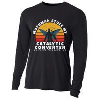 Funny Mothman Stole My Catalytic Converter Mothman Cryptid Cooling Performance Long Sleeve Crew