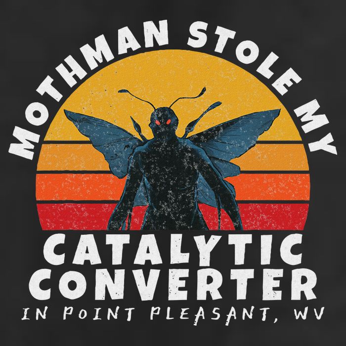 Funny Mothman Stole My Catalytic Converter Mothman Cryptid 25L Jumbo Tote