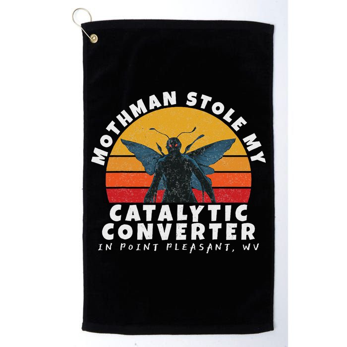 Funny Mothman Stole My Catalytic Converter Mothman Cryptid Golf Towel