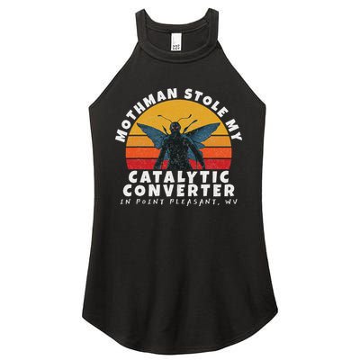 Funny Mothman Stole My Catalytic Converter Mothman Cryptid Women's Perfect Tri Rocker Tank