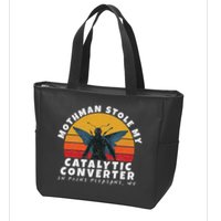 Funny Mothman Stole My Catalytic Converter Mothman Cryptid Zip Tote Bag