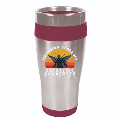 Funny Mothman Stole My Catalytic Converter Mothman Cryptid 16oz Travel Tumbler
