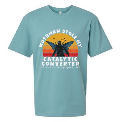 Funny Mothman Stole My Catalytic Converter Mothman Cryptid Sueded Cloud Jersey T-Shirt