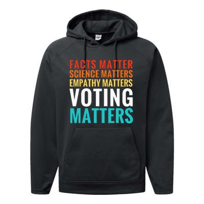 Facts Matter Science Matters Voting Matters Liberal Democrat Performance Fleece Hoodie