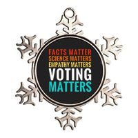 Facts Matter Science Matters Voting Matters Liberal Democrat Metallic Star Ornament