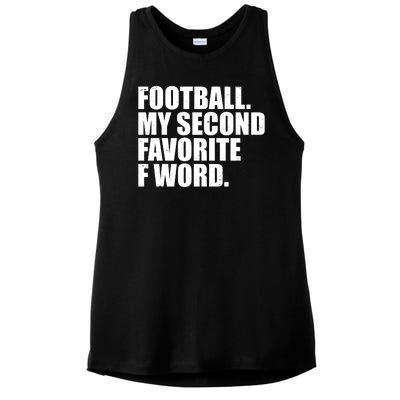 Football My Second Favorite F Word Ladies PosiCharge Tri-Blend Wicking Tank