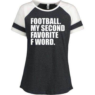 Football My Second Favorite F Word Enza Ladies Jersey Colorblock Tee