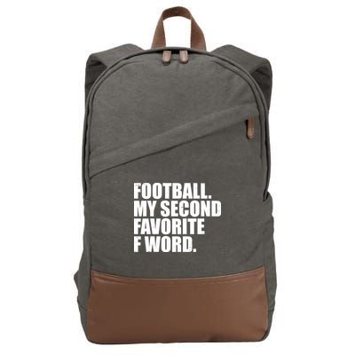Football My Second Favorite F Word Cotton Canvas Backpack