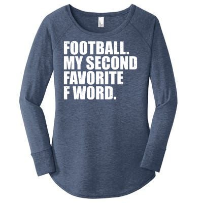 Football My Second Favorite F Word Women's Perfect Tri Tunic Long Sleeve Shirt