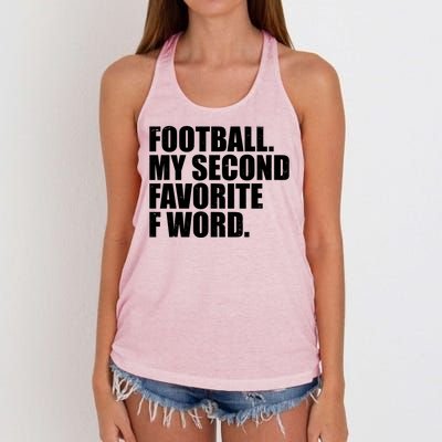 Football My Second Favorite F Word Women's Knotted Racerback Tank