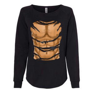 Fake Muscles Six Pack Abs Ripped Chest Fake Bodybuilding Womens California Wash Sweatshirt