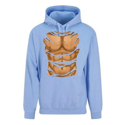 Fake Muscles Six Pack Abs Ripped Chest Fake Bodybuilding Unisex Surf Hoodie