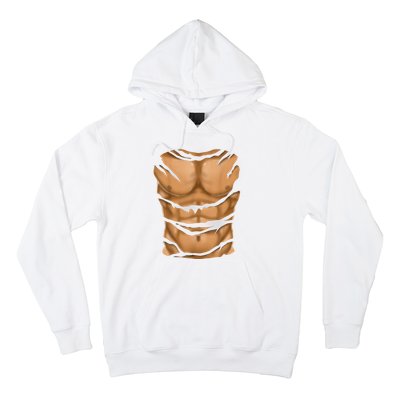 Fake Muscles Six Pack Abs Ripped Chest Fake Bodybuilding Hoodie