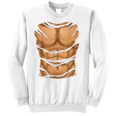 Fake Muscles Six Pack Abs Ripped Chest Fake Bodybuilding Sweatshirt