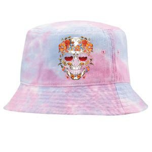 Floral Mexican Skull Day Of The Dead Dia De Muertos Tie-Dyed Bucket Hat