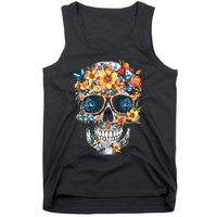 Floral Mexican Skull Day Of The Dead Dia De Muertos Tank Top