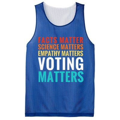 Facts Matter Science Matters Voting Matters Liberal Democrat Mesh Reversible Basketball Jersey Tank