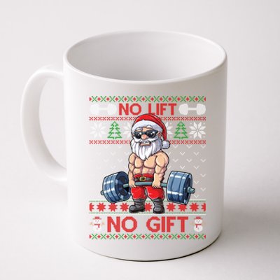 Funny Muscle Santa Lifting Christmas Ugly Christmas Sweater Funny Gift Coffee Mug