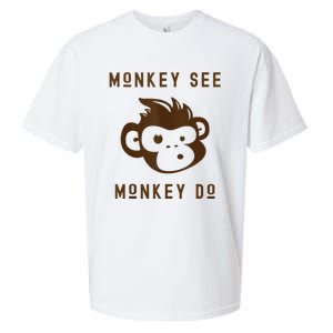 Funny Monkey See Monkey Do Cute Adorable Primate Chimp Sueded Cloud Jersey T-Shirt