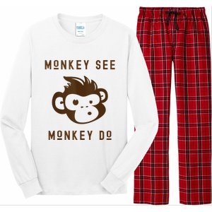 Funny Monkey See Monkey Do Cute Adorable Primate Chimp Long Sleeve Pajama Set