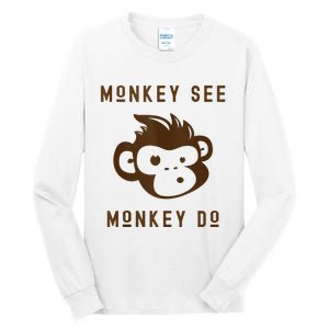 Funny Monkey See Monkey Do Cute Adorable Primate Chimp Tall Long Sleeve T-Shirt